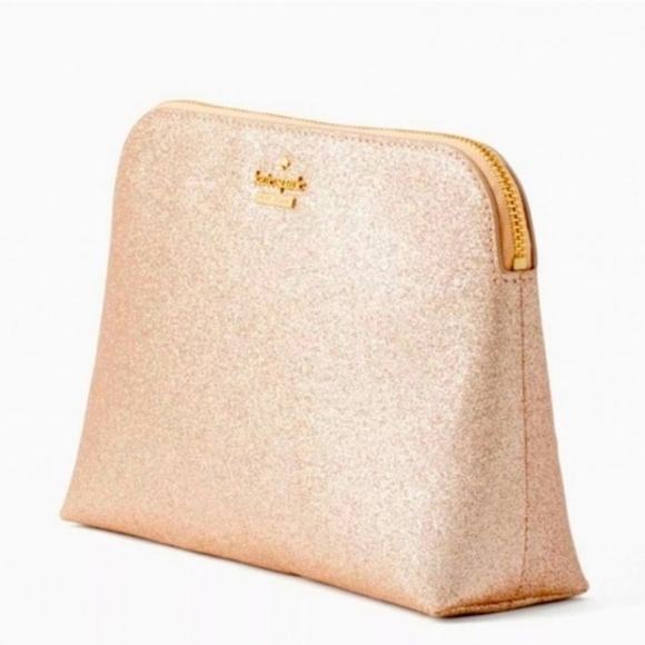 KATE SPADE NEW YORK Glitter Rose Gold Cosmetic Bag - Picture 2 of 11